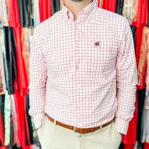 University of Georgia Johnnie-O PREP-FORMANCE Button Up Shirt in Red